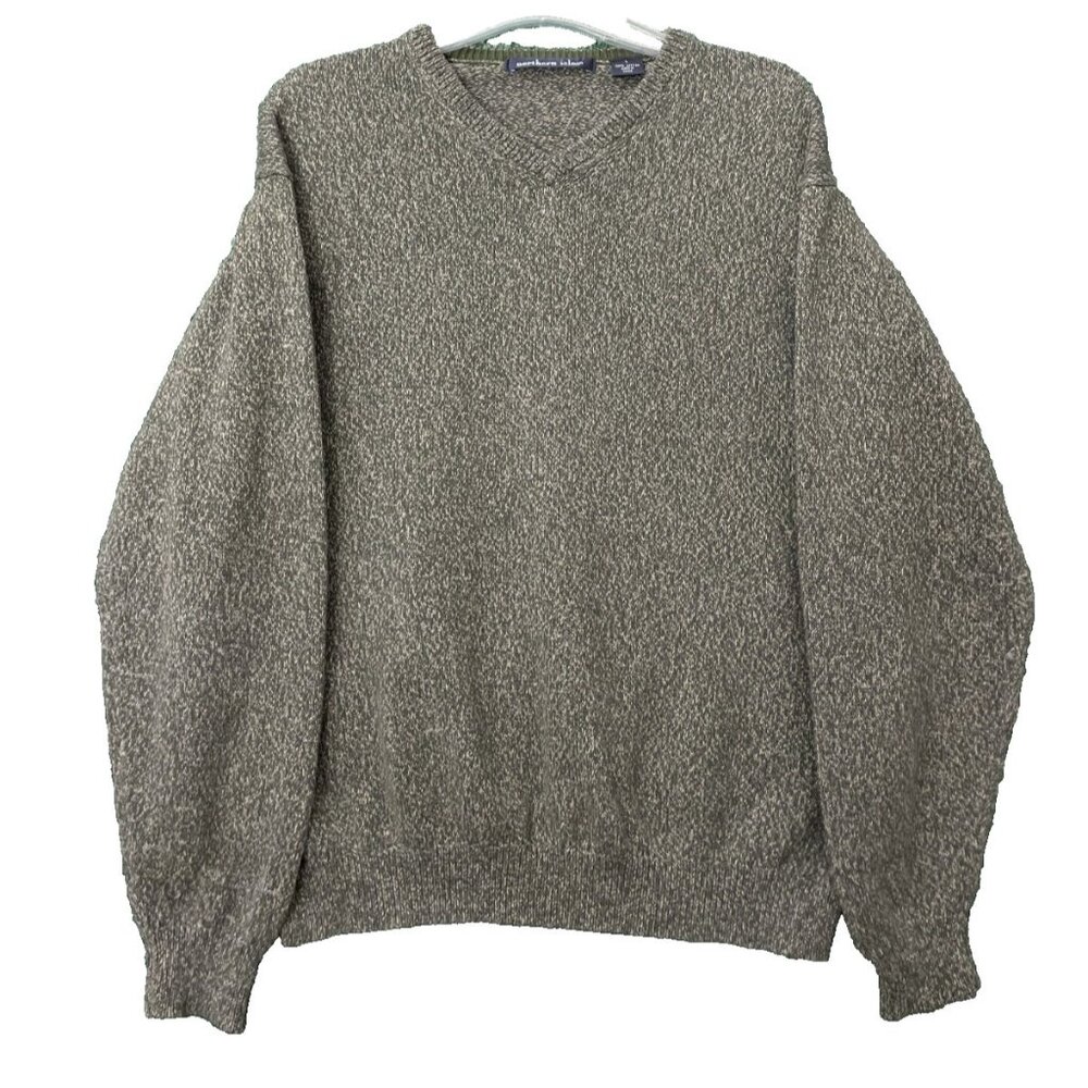 Northern Isles Women's Olive Pullover Long Sleeve Sweater Size Large